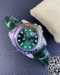 IPK Custom Rolex Submariner Rainbow Diamond Bezel Green Dial