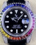 IPK Custom Rolex Submariner Rainbow Diamond Bezel Black Dial