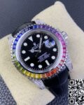 IPK Custom Rolex Submariner Rainbow Diamond Bezel Black Dial