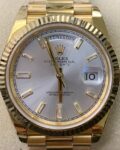 EW Factory Fake Rolex Day Date M228235 Silver Gray Dial Gold Watch