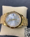 EW Factory Fake Rolex Day Date M228235 Silver Gray Dial Gold Watch