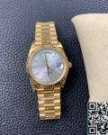 EW Factory Fake Rolex Day Date M228235 Silver Gray Dial Gold Watch