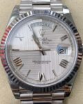 EW Factory Fake Rolex Day Date 228239-83419 Silver Gray Dial