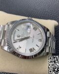 EW Factory Fake Rolex Day Date 228239-83419 Silver Gray Dial