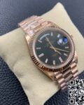 EW Factory Fake Rolex Day Date M228235 Black Dial Rose Gold Watch