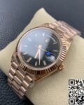 EW Factory Fake Rolex Day Date M228235 Black Dial Rose Gold Watch