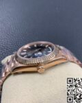 EW Factory Fake Rolex Day Date M228235 Black Dial Rose Gold Watch