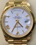 EW Factory Fake Rolex Day Date M228238-0042 White Dial Gold Watch