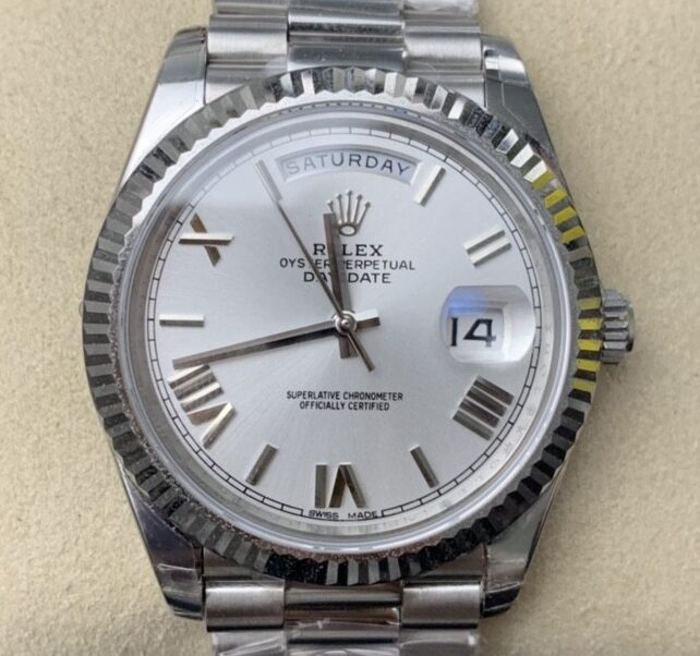 EW Factory Fake Rolex Day Date M228236-0010 White Dial