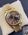 EW Factory Replica Rolex Day Date M128238-0022 Brown Dial Ladies Gold Watch