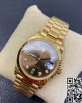 EW Factory Replica Rolex Day Date M128238-0022 Brown Dial Ladies Gold Watch