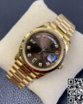 EW Factory Replica Rolex Day Date M128238-0022 Brown Dial Ladies Gold Watch