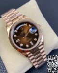 EW Factory Replica Rolex Day Date M128235-0037 Gradient Brown Dial Ladies Rose Gold Watch