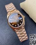 EW Factory Replica Rolex Day Date M128235-0037 Gradient Brown Dial Ladies Rose Gold Watch