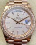 EW Factory Custom Rolex Day Date Rose Gold Diamond Watch