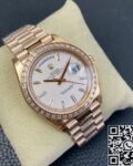 EW Factory Custom Rolex Day Date Rose Gold Diamond Watch