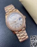 EW Factory Custom Rolex Day Date Rose Gold Diamond Watch