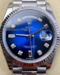 EW Factory Fake Rolex Day Date M128239-0023 Gradient Blue Dial