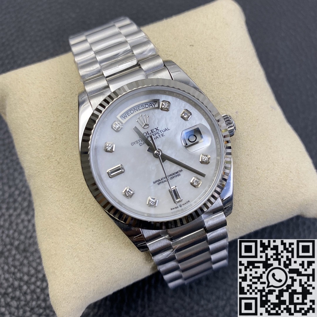 Replica Rolex Watches - Day Date  White Mother-of-Pearl Dial