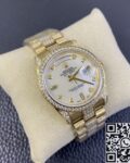 Iced Out Rolex Replica Day Date M128348RBR Gold Diamond