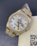 Iced Out Rolex Replica Day Date M128348RBR Gold Diamond