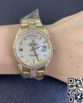 Iced Out Rolex Replica Day Date M128348RBR Gold Diamond