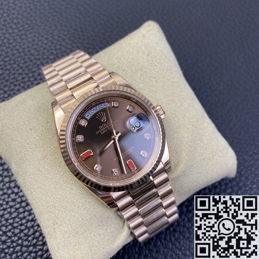 EW Factory Replica Rolex Day Date 118235 Rose Gold Watches