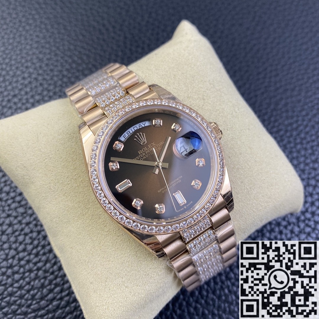 EW Factory Replica Rolex Day Date M218345RBR-0041 Rose Gold Watches