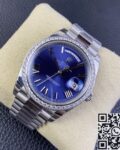 EW Factory Replica Rolex Day Date 228349RBR-0005 Blue Dial Diamond Watch