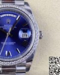 EW Factory Replica Rolex Day Date 228349RBR-0005 Blue Dial Diamond Watch