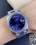 EW Factory Replica Rolex Day Date 228349RBR-0005 Blue Dial Diamond Watch