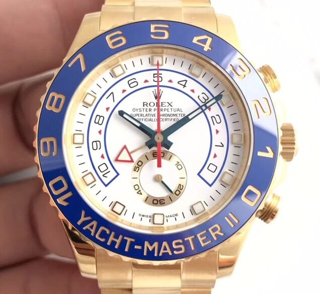 JF Factory Fake Rolex Yacht Master II 116688-78218 Gold Watch