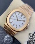 PPF Factory Fake Patek Philippe Nautilus 5711R White Dial Rose Gold Watches