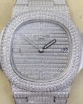 PPF Factory Fake Patek Philippe Nautilus 5719/1G-001 Full Diamond Watch