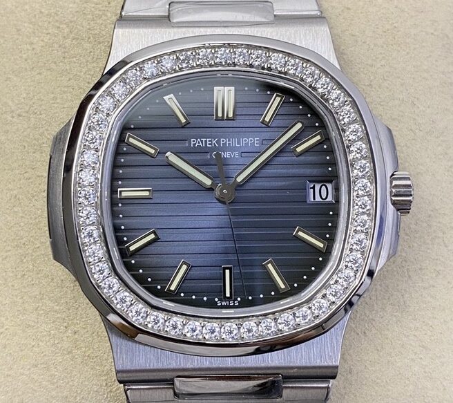 PPF Factory Fake Patek Philippe Nautilus 5711 Diamond Bezel Watches