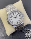 PPF Factory Replica Patek Philippe Nautilus 5711 White Dial Diamond Bezel Watches