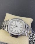 PPF Factory Replica Patek Philippe Nautilus 5711 White Dial Diamond Bezel Watches