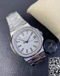 PPF Factory Replica Patek Philippe Nautilus 5711 White Dial Diamond Bezel Watches