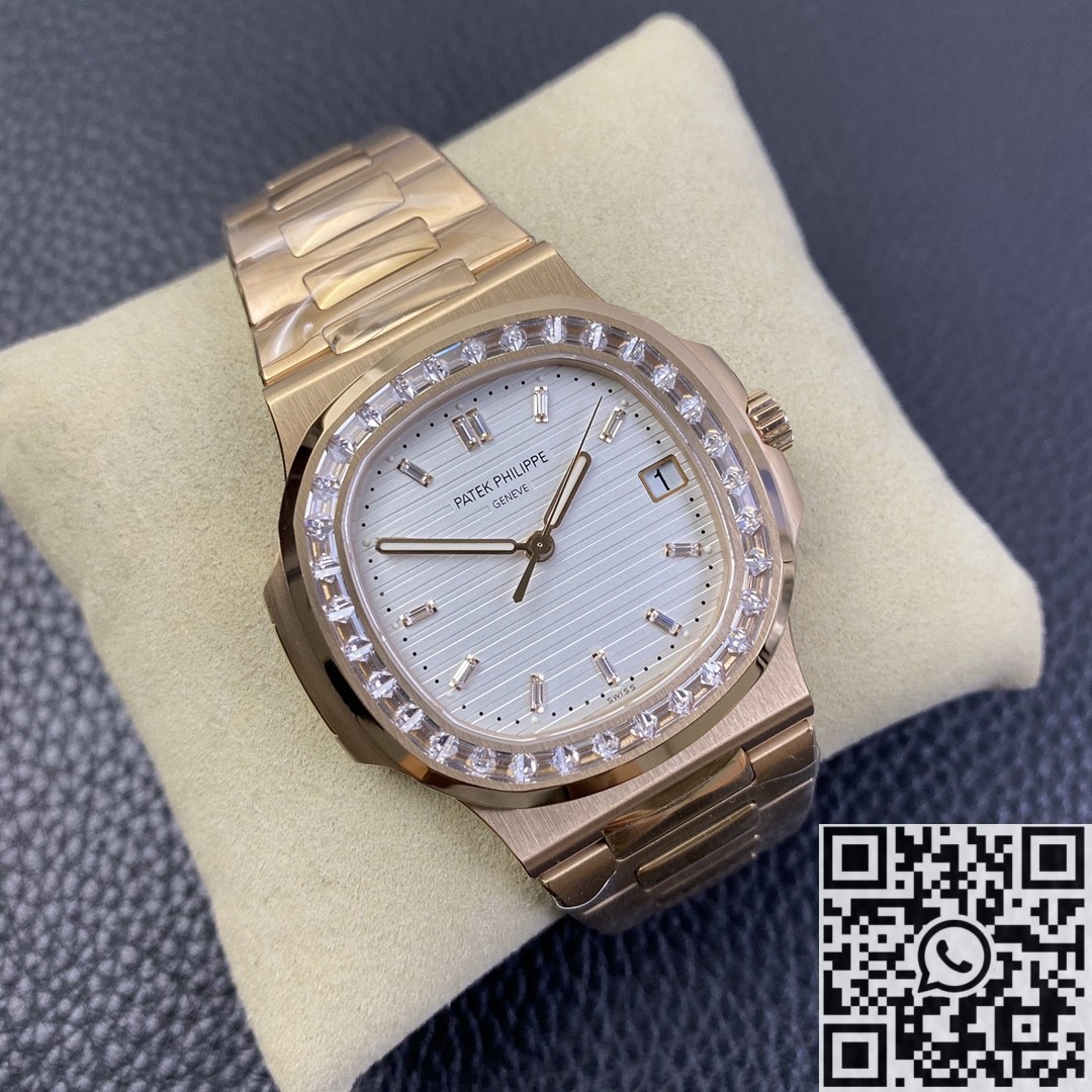 PPF Factory Replica Patek Philippe Nautilus 5711 Rose Gold Watches Diamond Bezel