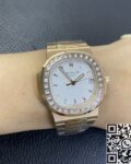 PPF Factory Replica Patek Philippe Nautilus 5711 Rose Gold Watches Diamond Bezel