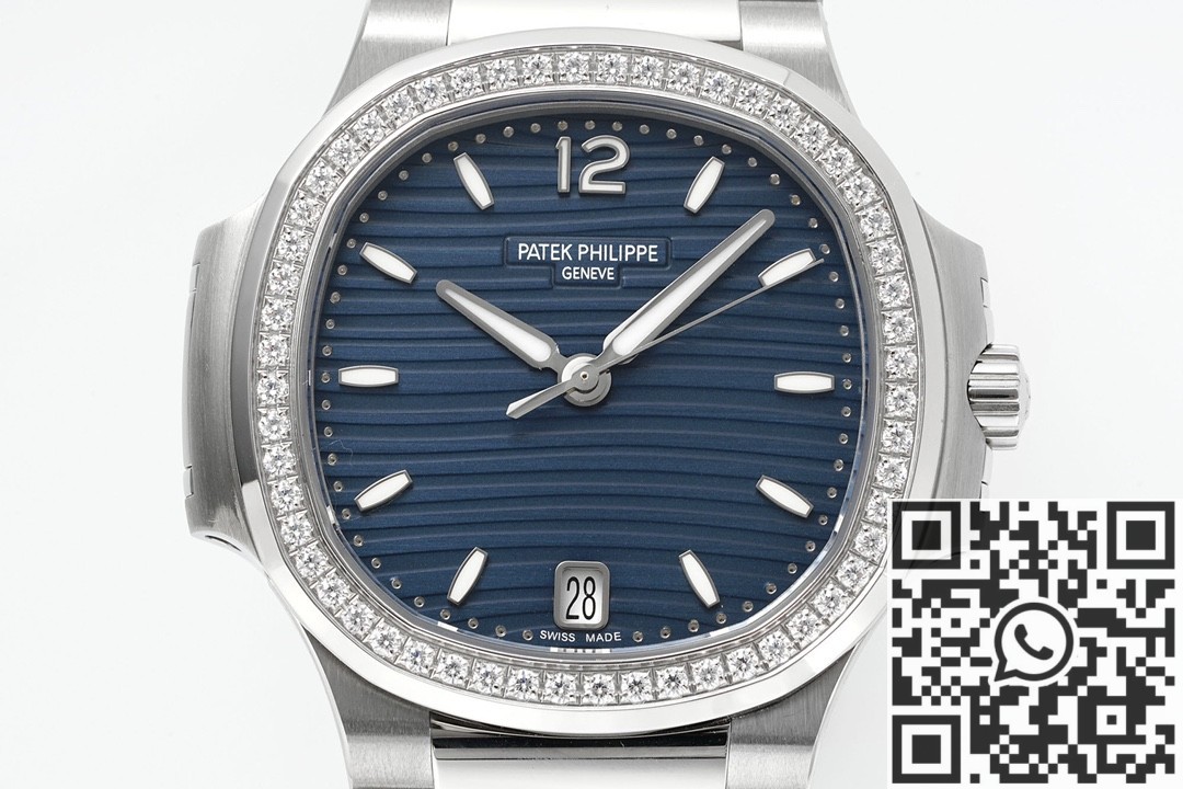 PPF Factory Replica Patek Philippe Nautilus 7118/1200A-001 Blue Dial Diamond Bezel