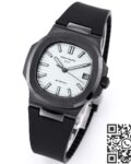 AET Custom Patek Philippe Nautilus Gradient Black Ceramic White Dial