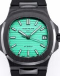 AET Custom Patek Philippe Nautilus Green Dial Black Ceramic Case