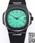 AET Custom Patek Philippe Nautilus Green Dial Black Ceramic Case