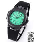 AET Custom Patek Philippe Nautilus Green Dial Black Ceramic Case