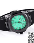 AET Custom Patek Philippe Nautilus Green Dial Black Ceramic Case