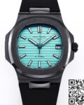 AET Custom Patek Philippe Nautilus Tiffany Blue Dial Black Ceramic Case