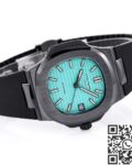 AET Custom Patek Philippe Nautilus Tiffany Blue Dial Black Ceramic Case