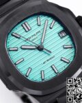 AET Custom Patek Philippe Nautilus Tiffany Blue Dial Black Ceramic Case