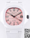 AET Custom Patek Philippe Nautilus Pink Dial White Ceramic